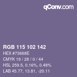 Código de color: RGB 115 102 142 | qconv.com