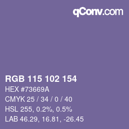 Color code: RGB 115 102 154 | qconv.com