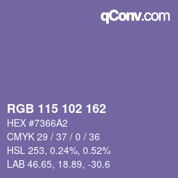 Color code: RGB 115 102 162 | qconv.com