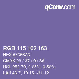 Color code: RGB 115 102 163 | qconv.com