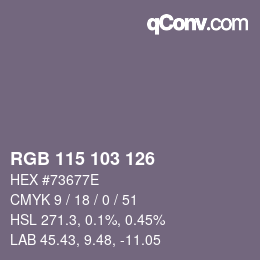 Color code: RGB 115 103 126 | qconv.com