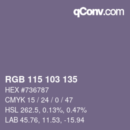 Color code: RGB 115 103 135 | qconv.com
