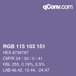 Color code: RGB 115 103 151 | qconv.com