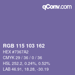 カラーコード: RGB 115 103 162 | qconv.com