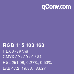 Color code: RGB 115 103 168 | qconv.com