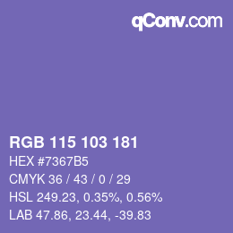 Color code: RGB 115 103 181 | qconv.com