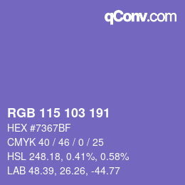 Color code: RGB 115 103 191 | qconv.com