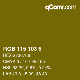 Color code: RGB 115 103 6 | qconv.com