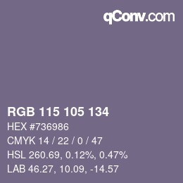 Color code: RGB 115 105 134 | qconv.com
