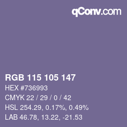 Color code: RGB 115 105 147 | qconv.com