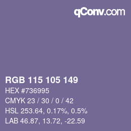 Color code: RGB 115 105 149 | qconv.com