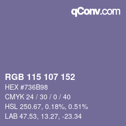 Color code: RGB 115 107 152 | qconv.com