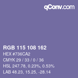 Color code: RGB 115 108 162 | qconv.com