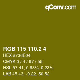 カラーコード: RGB 115 110.2 4 | qconv.com