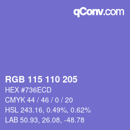 Color code: RGB 115 110 205 | qconv.com