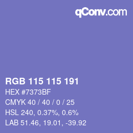 Farbcode: RGB 115 115 191 | qconv.com