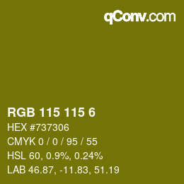 Color code: RGB 115 115 6 | qconv.com