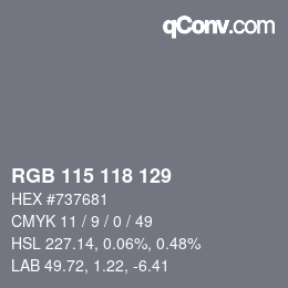 カラーコード: RGB 115 118 129 | qconv.com