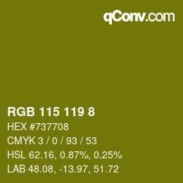 Código de color: RGB 115 119 8 | qconv.com