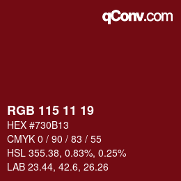 Color code: RGB 115 11 19 | qconv.com