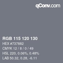 Código de color: RGB 115 120 130 | qconv.com