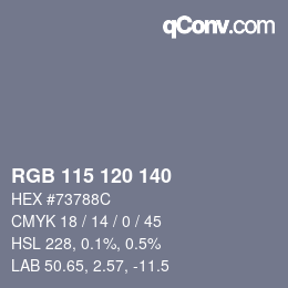 颜色代码: RGB 115 120 140 | qconv.com