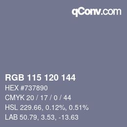 カラーコード: RGB 115 120 144 | qconv.com
