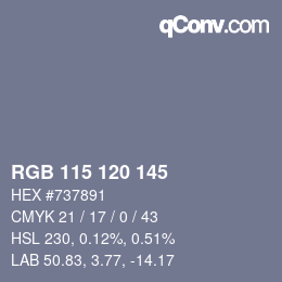 カラーコード: RGB 115 120 145 | qconv.com