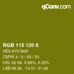颜色代码: RGB 115 120 8 | qconv.com