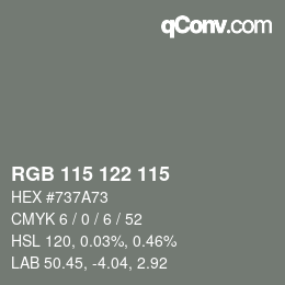 Code couleur: RGB 115 122 115 | qconv.com