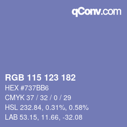 颜色代码: RGB 115 123 182 | qconv.com