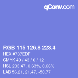 カラーコード: RGB 115 126.8 223.4 | qconv.com