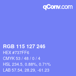 Farbcode: RGB 115 127 246 | qconv.com