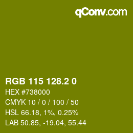 カラーコード: RGB 115 128.2 0 | qconv.com
