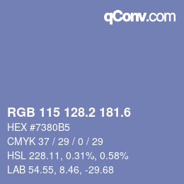 カラーコード: RGB 115 128.2 181.6 | qconv.com