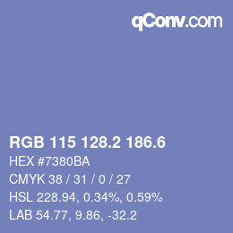 カラーコード: RGB 115 128.2 186.6 | qconv.com