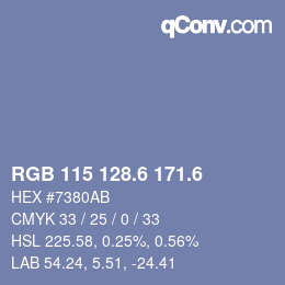カラーコード: RGB 115 128.6 171.6 | qconv.com