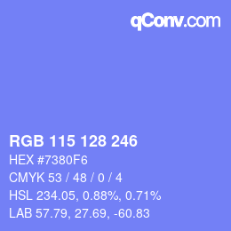 Farbcode: RGB 115 128 246 | qconv.com