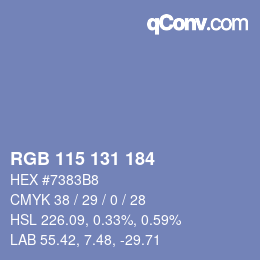 カラーコード: RGB 115 131 184 | qconv.com