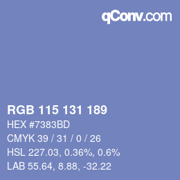 カラーコード: RGB 115 131 189 | qconv.com