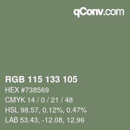 カラーコード: RGB 115 133 105 | qconv.com