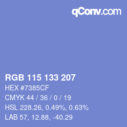 Código de color: RGB 115 133 207 | qconv.com