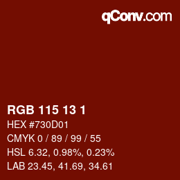 カラーコード: RGB 115 13 1 | qconv.com