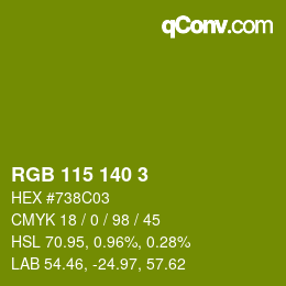 Farbcode: RGB 115 140 3 | qconv.com
