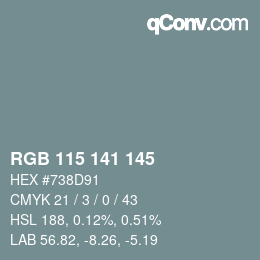 Code couleur: RGB 115 141 145 | qconv.com