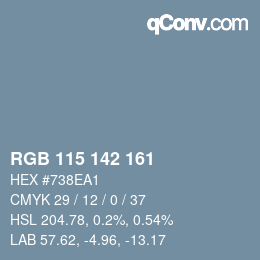 Color code: RGB 115 142 161 | qconv.com
