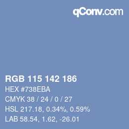 颜色代码: RGB 115 142 186 | qconv.com