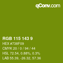 カラーコード: RGB 115 143 9 | qconv.com
