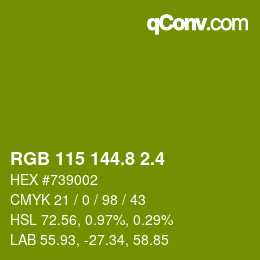 カラーコード: RGB 115 144.8 2.4 | qconv.com