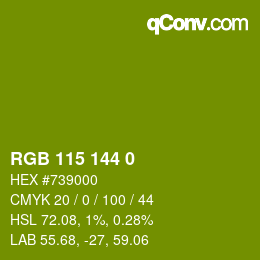 Color code: RGB 115 144 0 | qconv.com